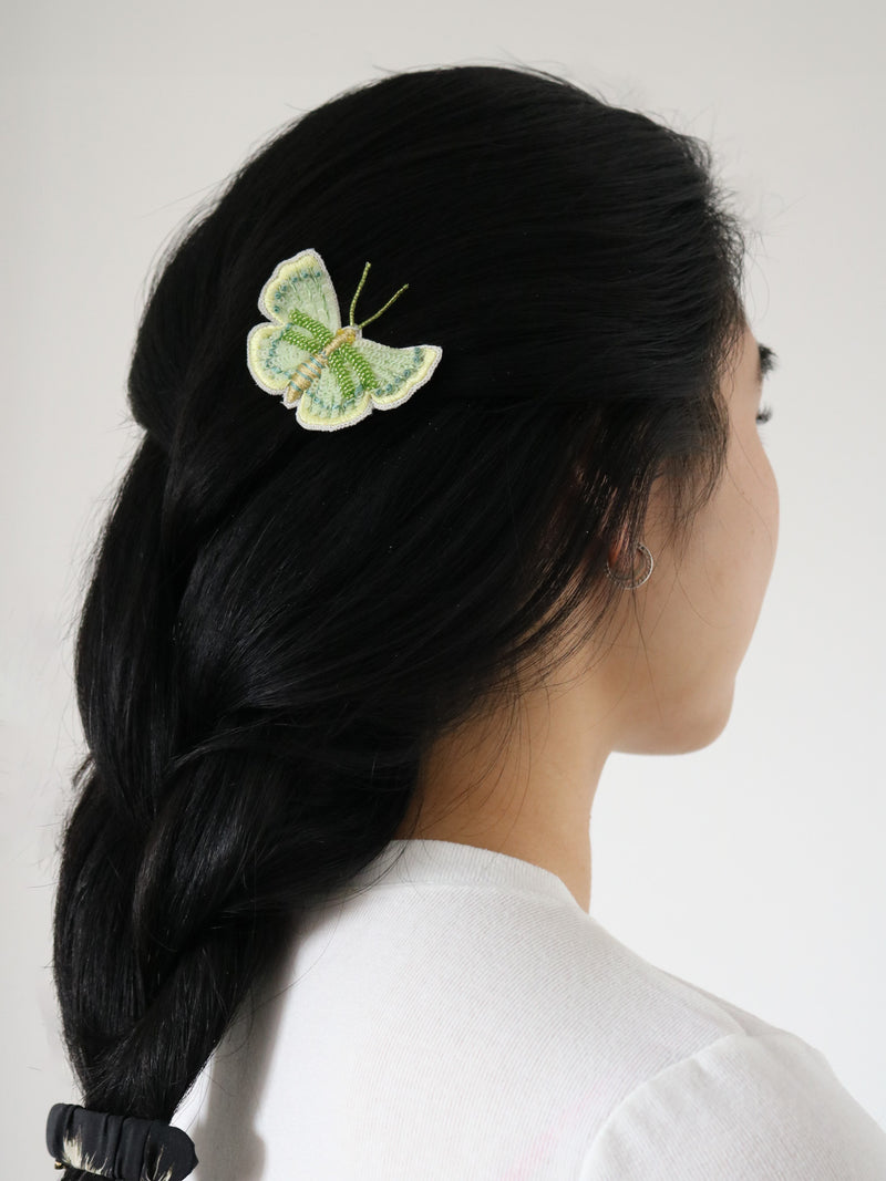 Golden Olive Butterfly Clip
