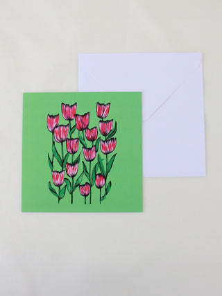 Spring Earth Tulips Card