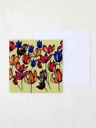 Tulip Flowers Yellow Card