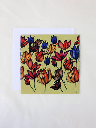 Tulip Flowers Yellow Card