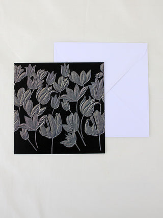 Tulip Flowers Embossed Card