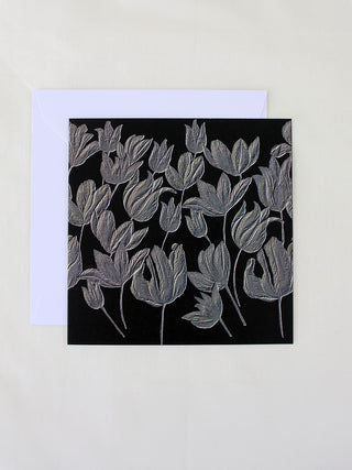 Tulip Flowers Embossed Card