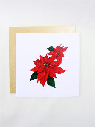 Christmas Poinsettia Flower Card