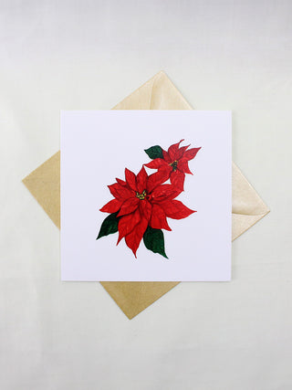 Christmas Poinsettia Flower Card