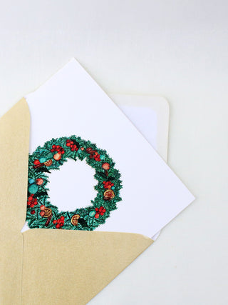 Merry Wreath Christmas Card