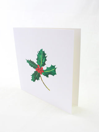 Holly Leaves Christmas Card