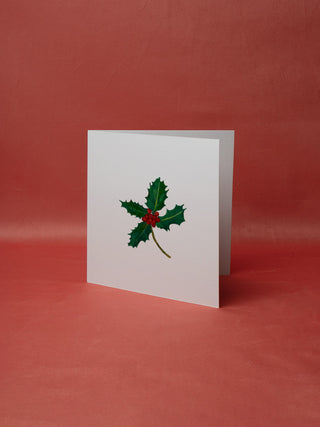 Holly Leaves Christmas Card