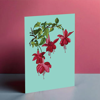 Fuchsia Flowers Mint Card