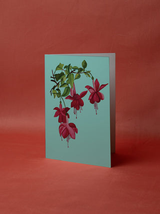 Fuchsia Flowers Mint Card