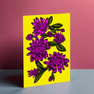 Glowing Pink Dahlias Card