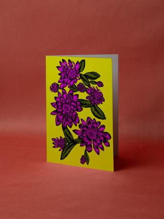 Glowing Pink Dahlias Card