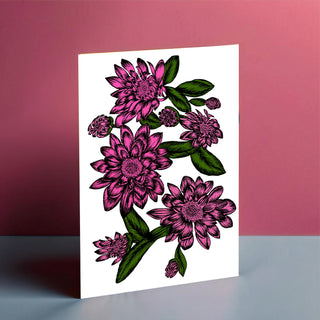 Pink Dahlias Card