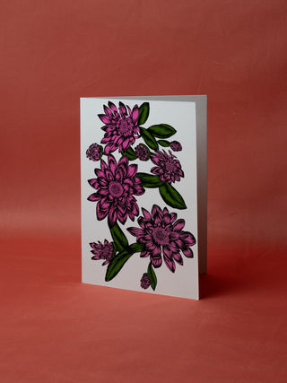 Pink Dahlias Card