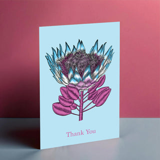 Protea in Blue Card