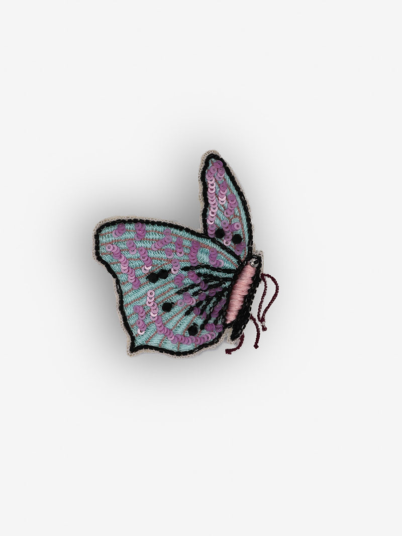 Teal Rose Butterfly Clip