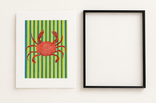 Unframed crab print mockup