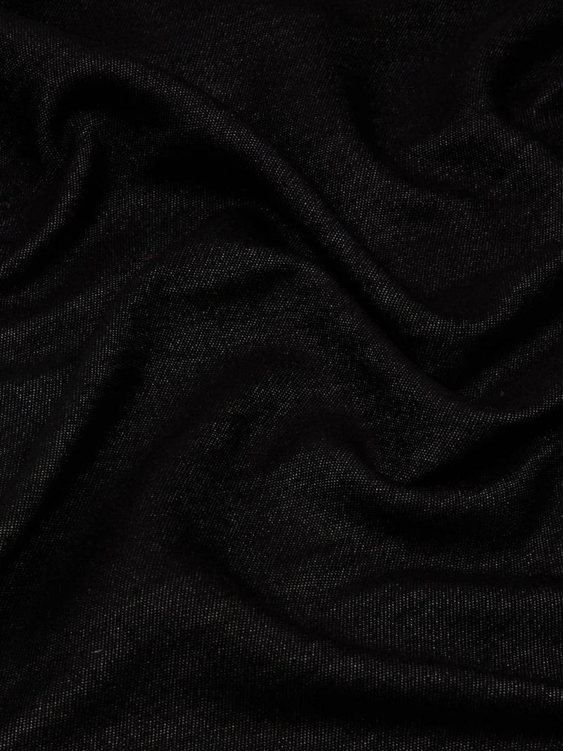 Plain Black Monogram Stole - Woven Silk Scarf