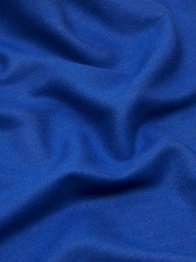 Plain Blue Monogram Stole - Woven Silk Scarf