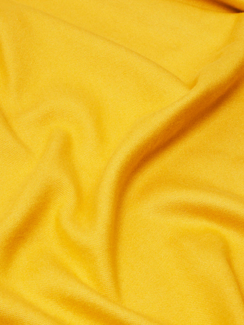 Plain Yellow Monogram Stole - Woven Silk Scarf