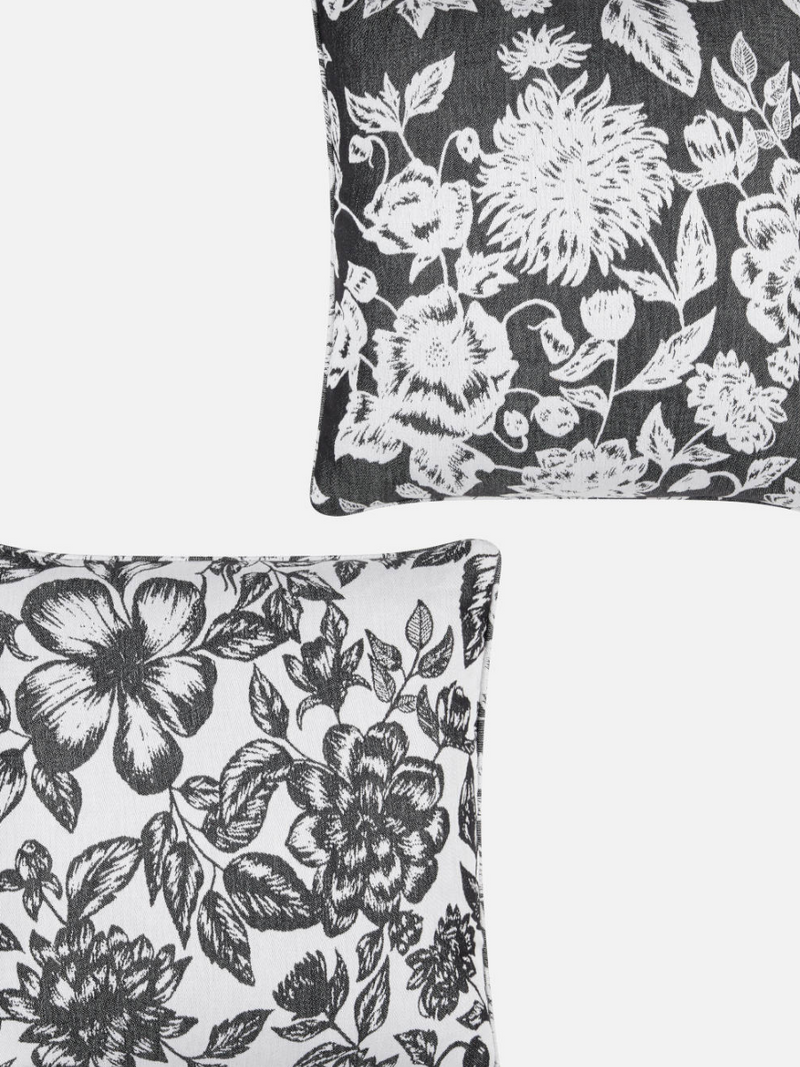 A Couple Of Black and White Cushions