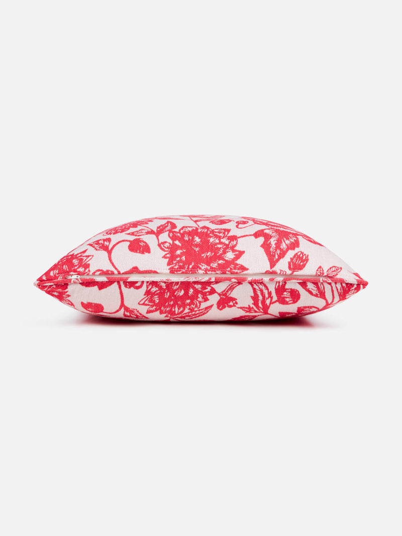 Floral White & Red Cushion
