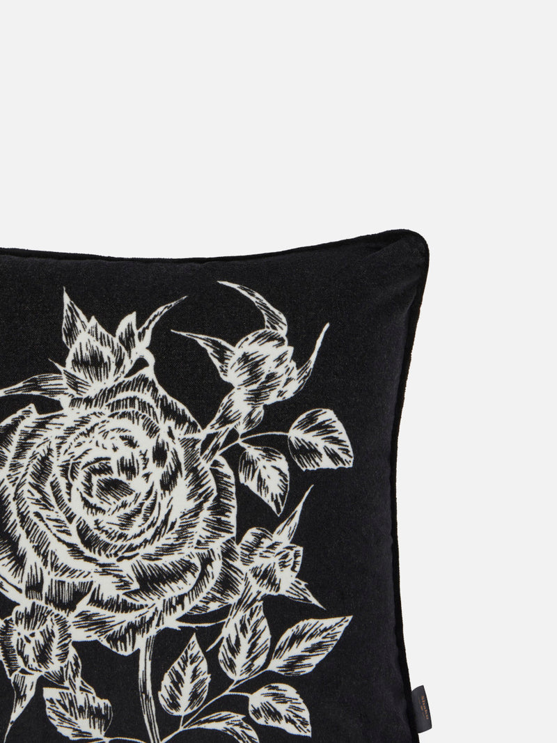 Rose Bramble Black Cushion