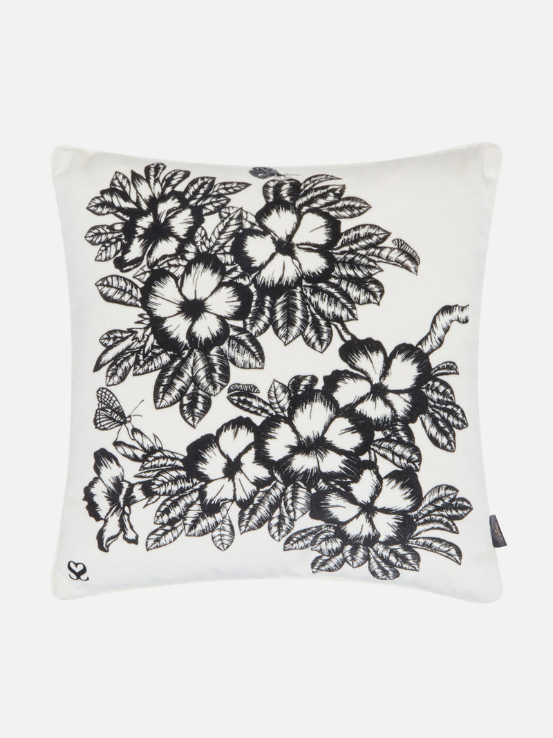 Hawaiian Flower Cushion In White