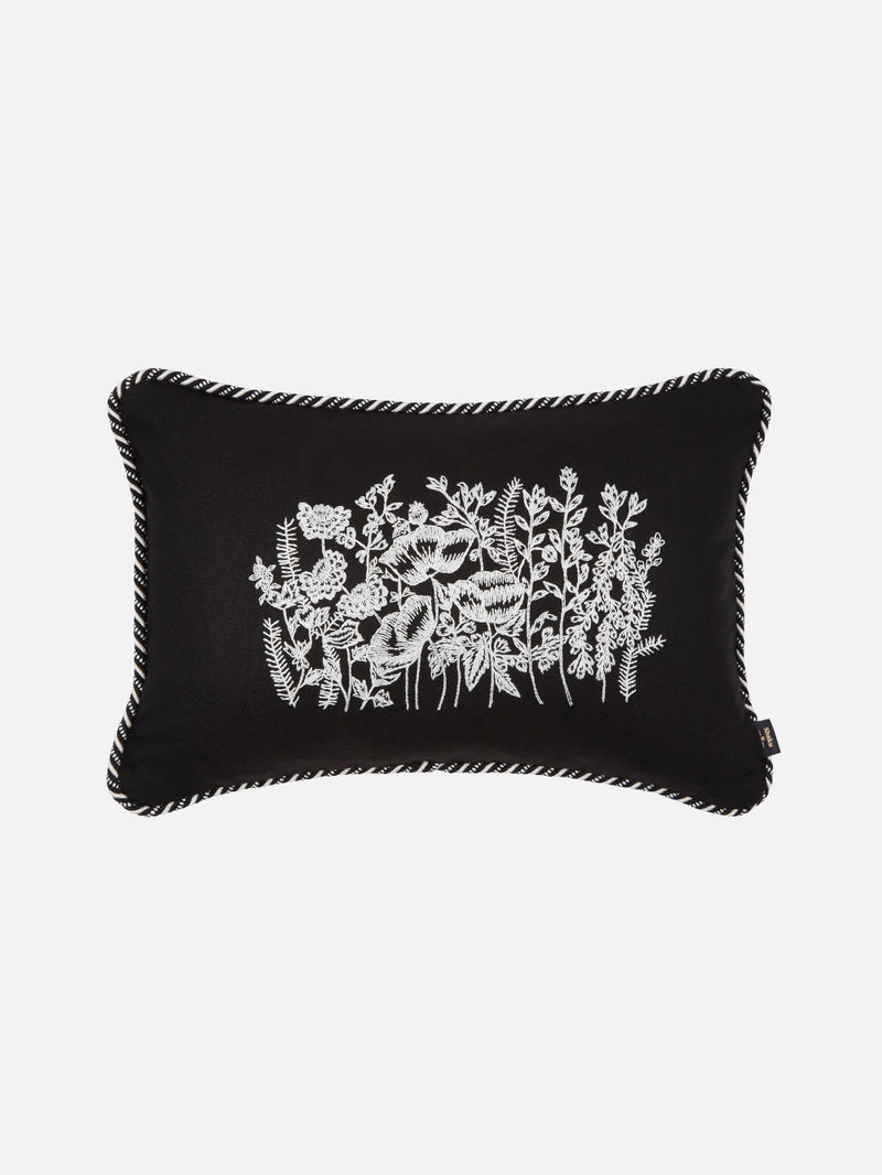 Black Embroidered Cushion