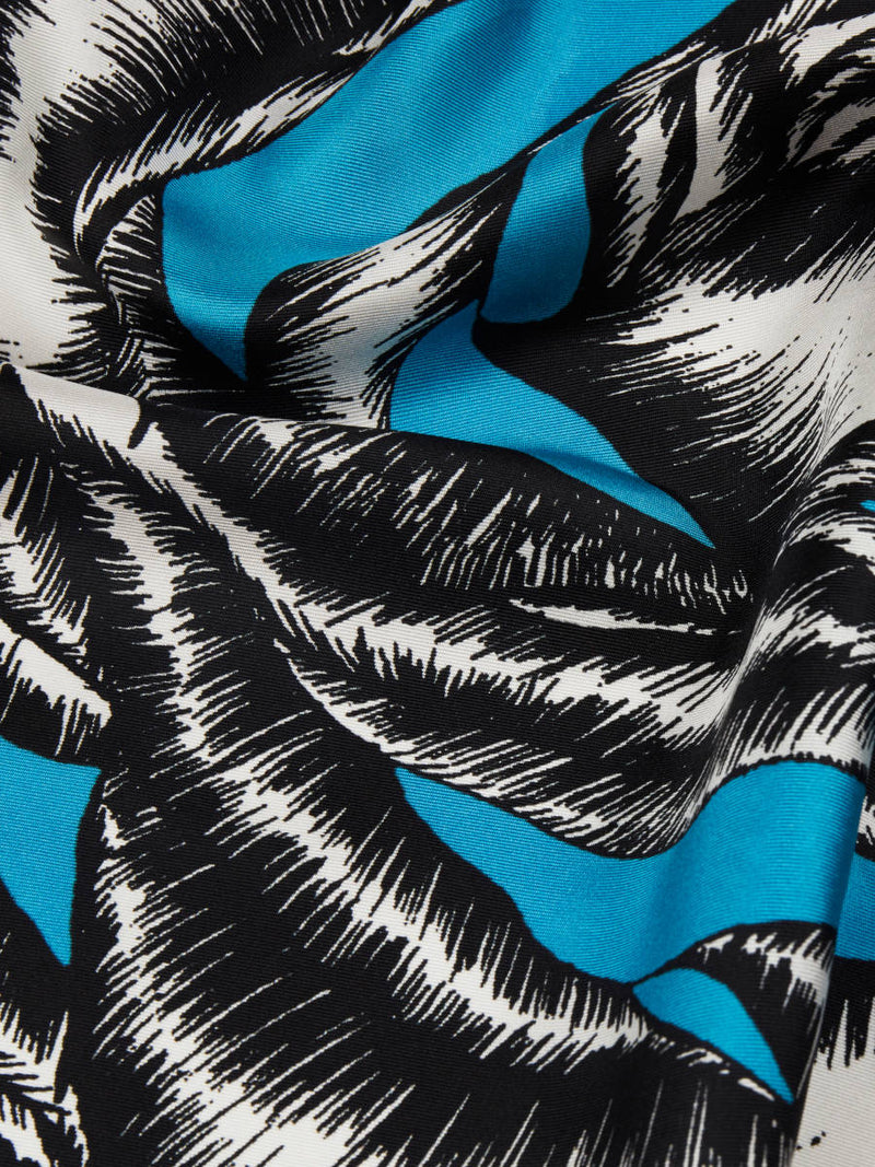 Rose Riot Turquoise Silk Twill Scarf