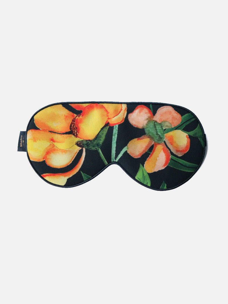 Silk sleep mask with clementine flowers