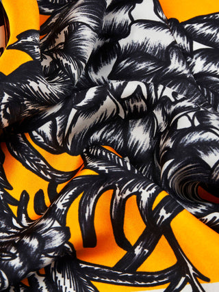 Wild Spray Ochre - Italian Silk Square Scarf